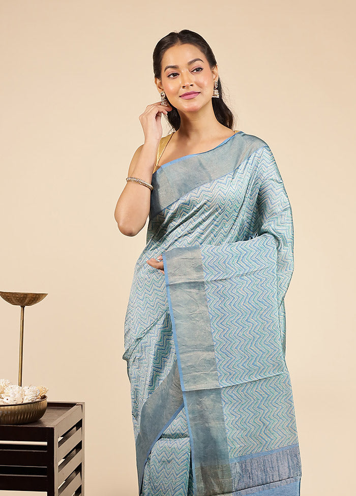 Multicolor Handloom Tussar Pure Silk Saree With Blouse Piece