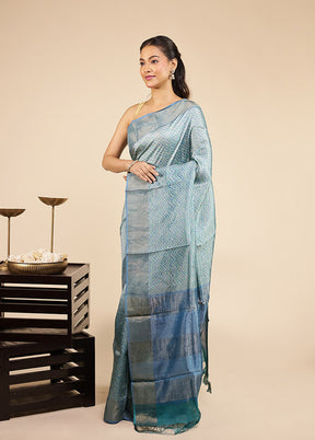 Multicolor Handloom Tussar Pure Silk Saree With Blouse Piece