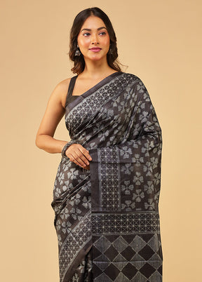Multicolor Handloom Tussar Pure Silk Saree With Blouse Piece