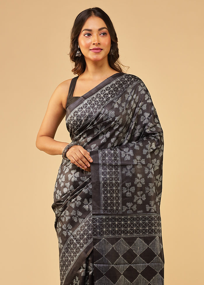 Multicolor Handloom Tussar Pure Silk Saree With Blouse Piece