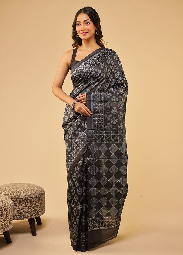 Multicolor Handloom Tussar Pure Silk Saree With Blouse Piece