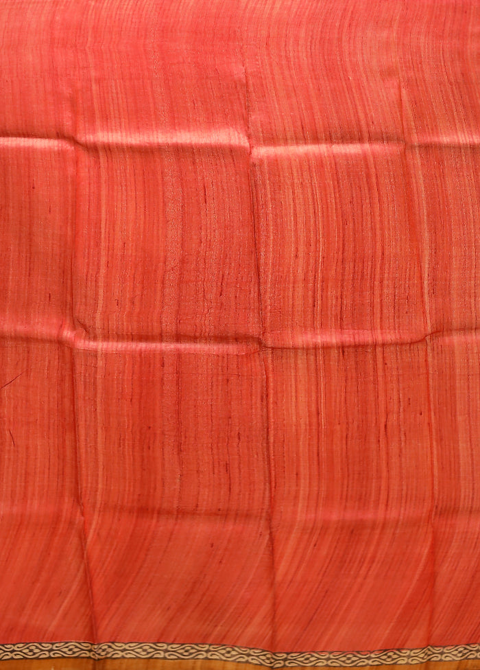 Multicolor Handloom Tussar Pure Silk Saree With Blouse Piece
