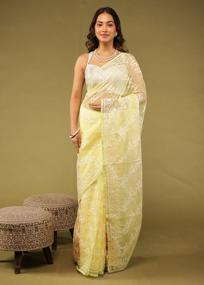Pink Organza Saree With Blouse Piece