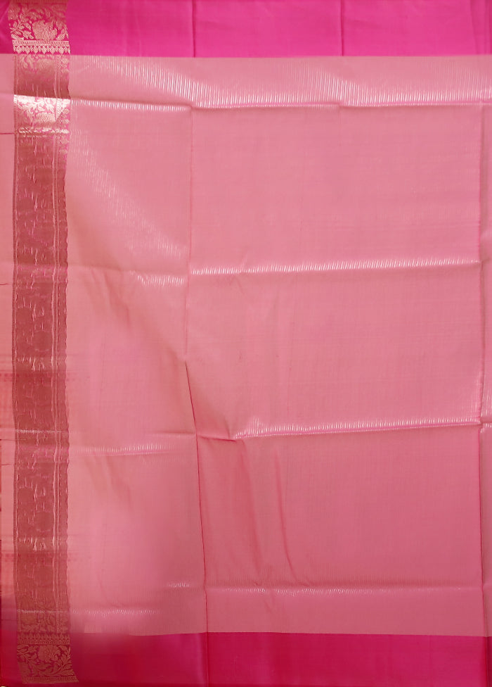 Pink Tissue Silk Saree With Blouse Piece
