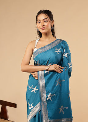 Multicolor Dupion Silk Saree With Blouse Piece