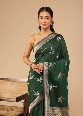 Multicolor Dupion Silk Saree With Blouse Piece