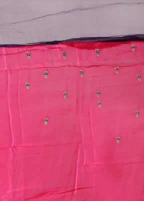 Purple Georgette Saree With Blouse Piece