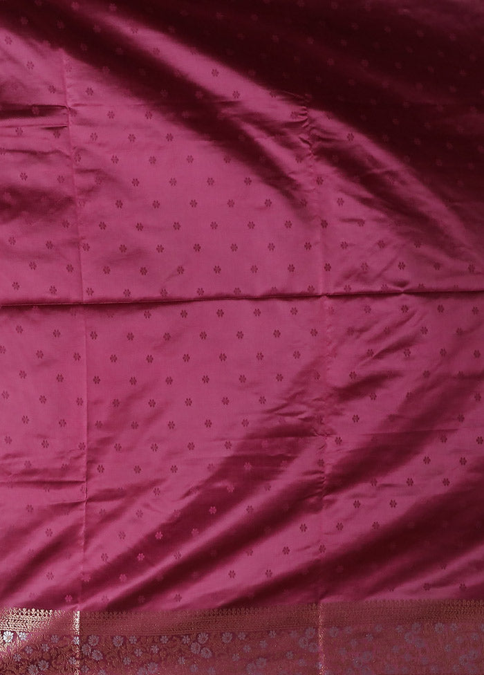 Purple Dupion Silk Saree With Blouse Piece