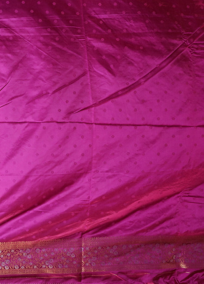 Purple Dupion Silk Saree With Blouse Piece
