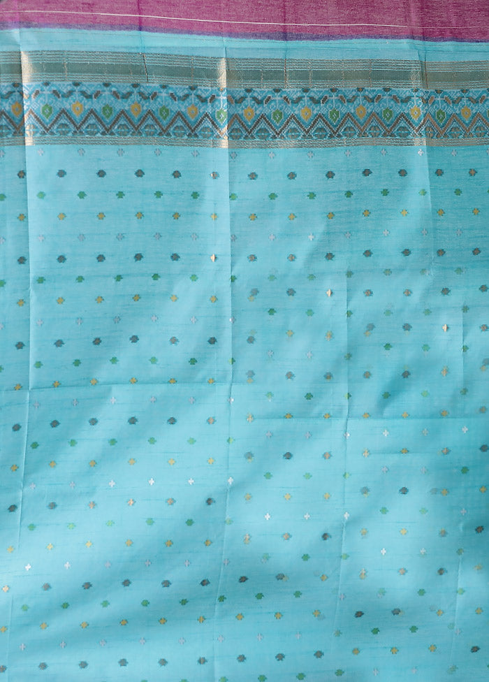 Purple Dupion Silk Saree With Blouse Piece