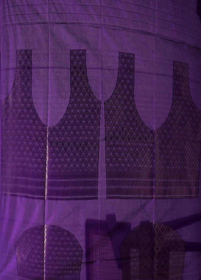 Purple Dupion Silk Saree With Blouse Piece