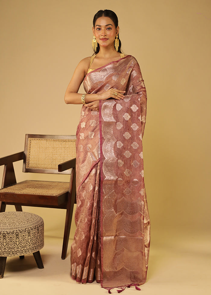 Purple Tissue Silk Saree With Blouse Piece