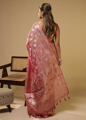 Purple Tissue Silk Saree With Blouse Piece