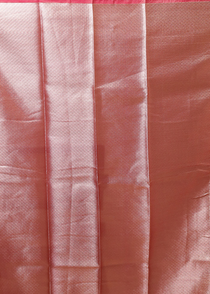 Peach Tissue Silk Saree With Blouse Piece