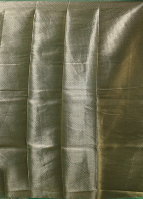 Green Tissue Silk Saree With Blouse Piece