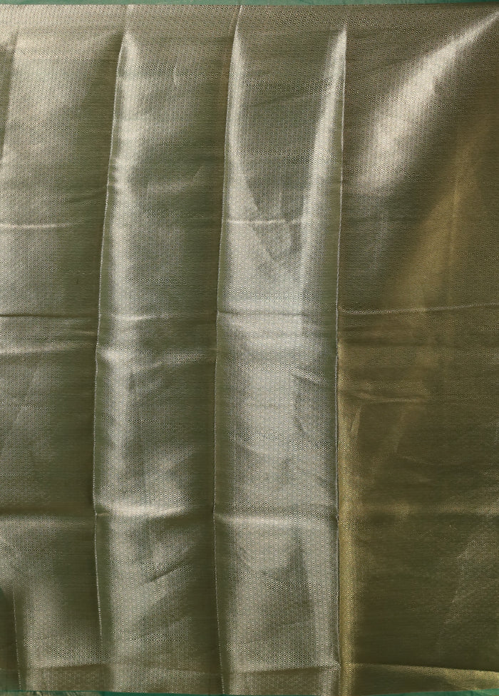 Green Tissue Silk Saree With Blouse Piece