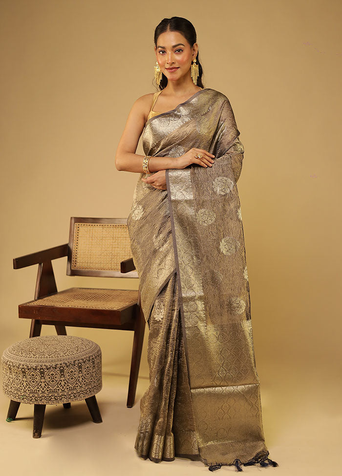 Purple Tissue Silk Saree With Blouse Piece