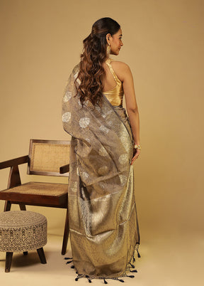 Purple Tissue Silk Saree With Blouse Piece