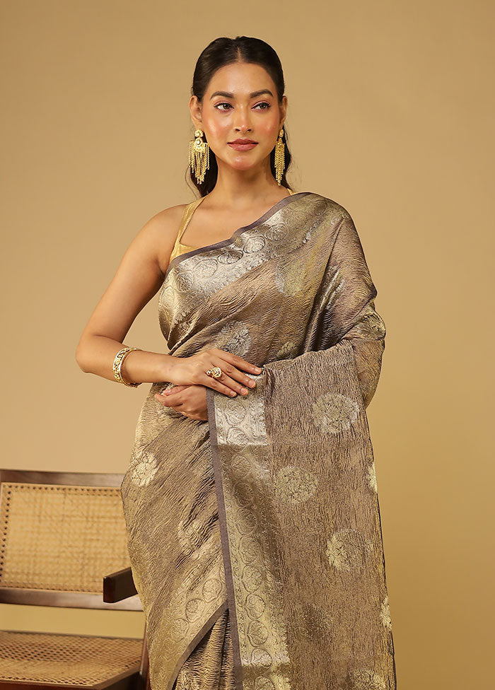 Purple Tissue Silk Saree With Blouse Piece