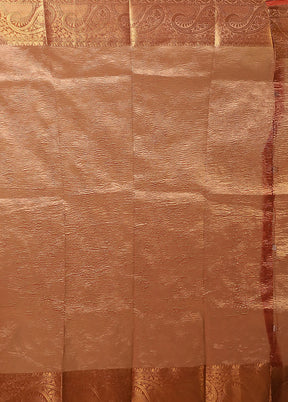 Pink Tissue Silk Saree With Blouse Piece