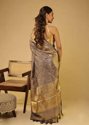 Purple Tissue Silk Saree With Blouse Piece