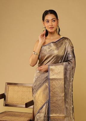 Multicolor Tissue Silk Saree With Blouse Piece