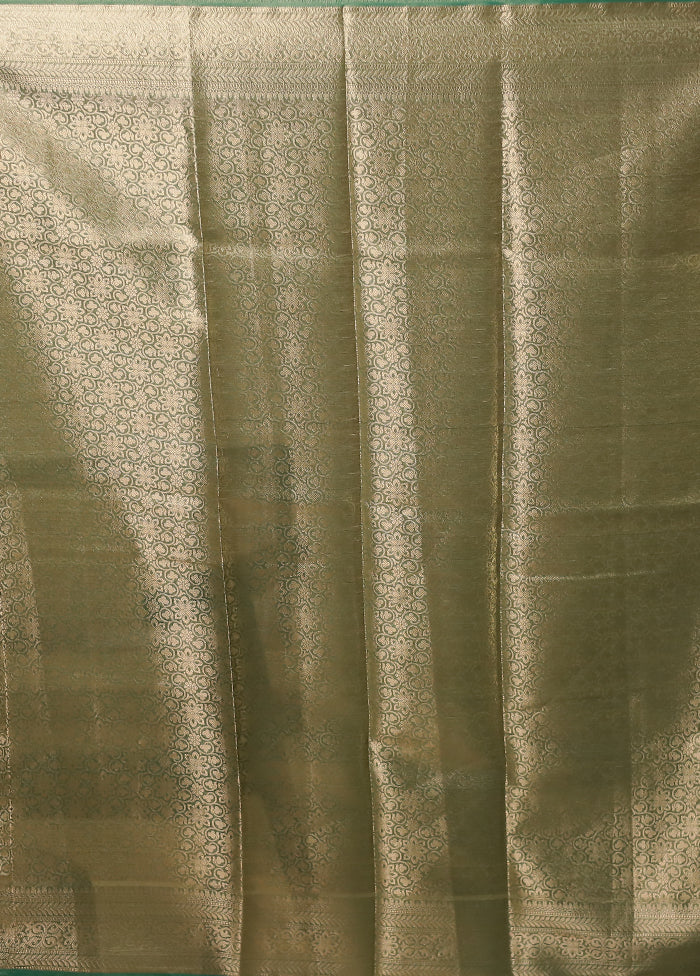 Green Tissue Silk Saree With Blouse Piece