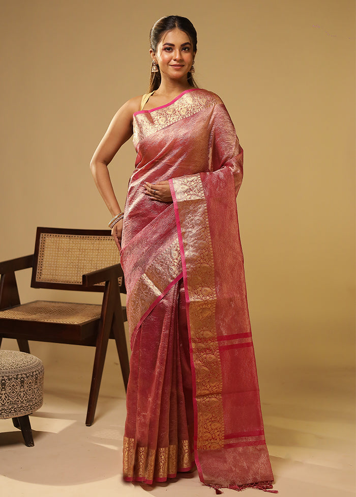 Purple Tissue Silk Saree With Blouse Piece