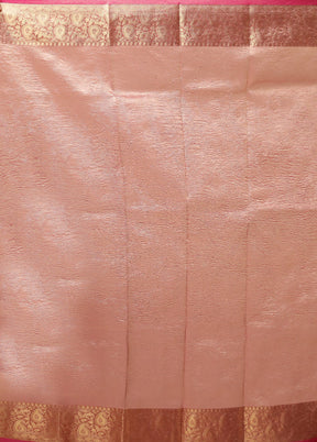 Pink Tissue Silk Saree With Blouse Piece