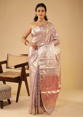 Cream Tissue Silk Saree With Blouse Piece