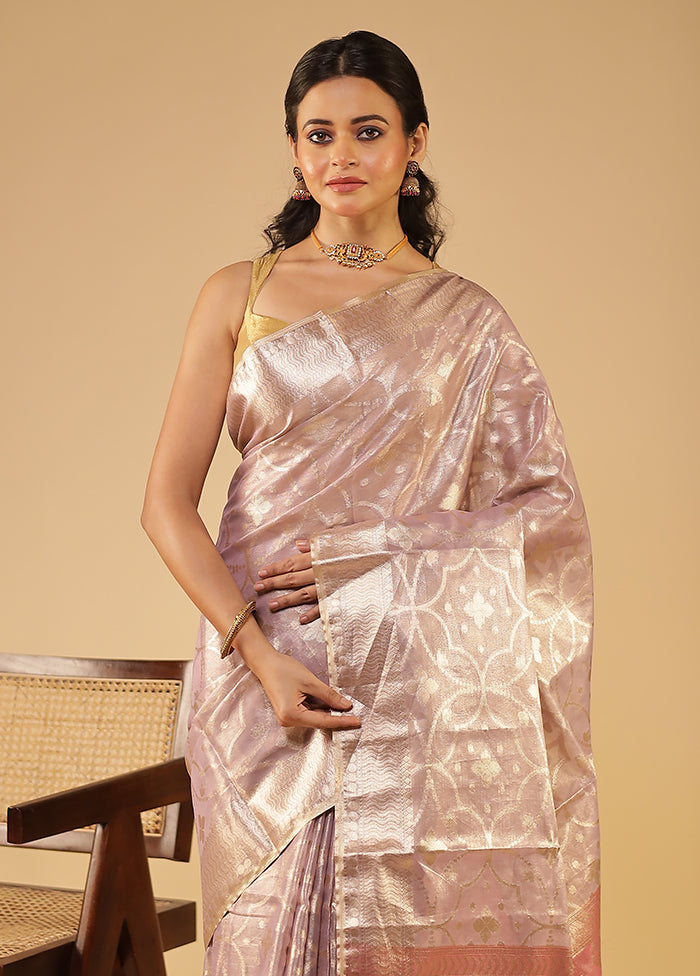 Cream Tissue Silk Saree With Blouse Piece