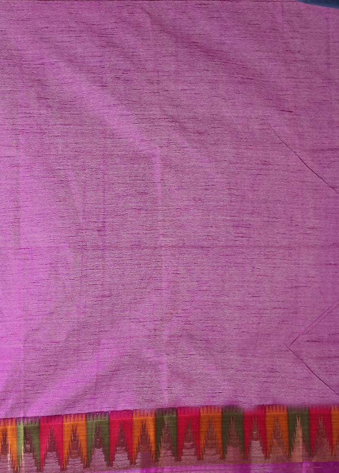 Purple Dupion Silk Saree With Blouse Piece