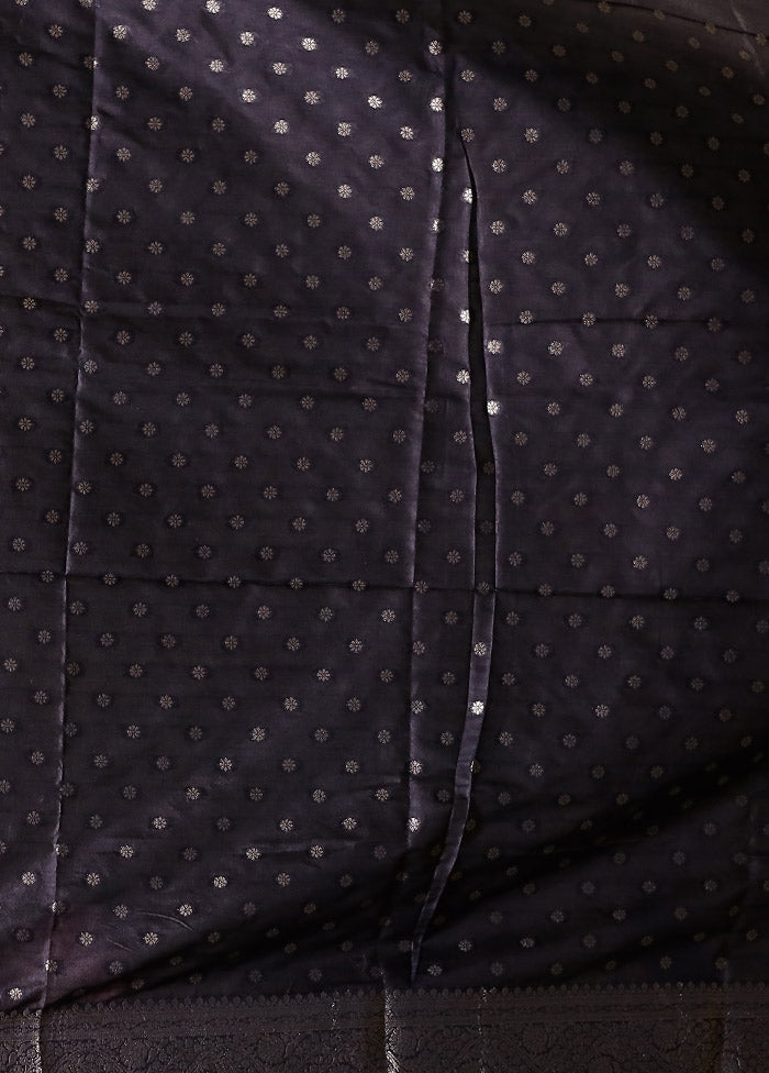 Black Dupion Silk Saree With Blouse Piece