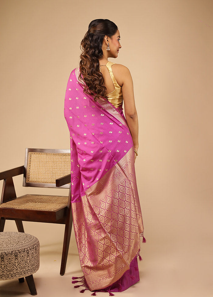 Purple Dupion Silk Saree With Blouse Piece
