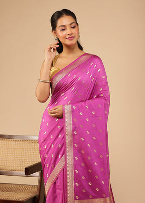 Purple Dupion Silk Saree With Blouse Piece