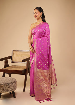 Purple Dupion Silk Saree With Blouse Piece