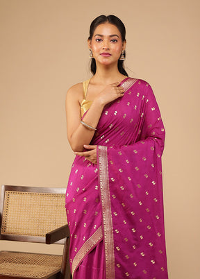 Purple Dupion Silk Saree With Blouse Piece
