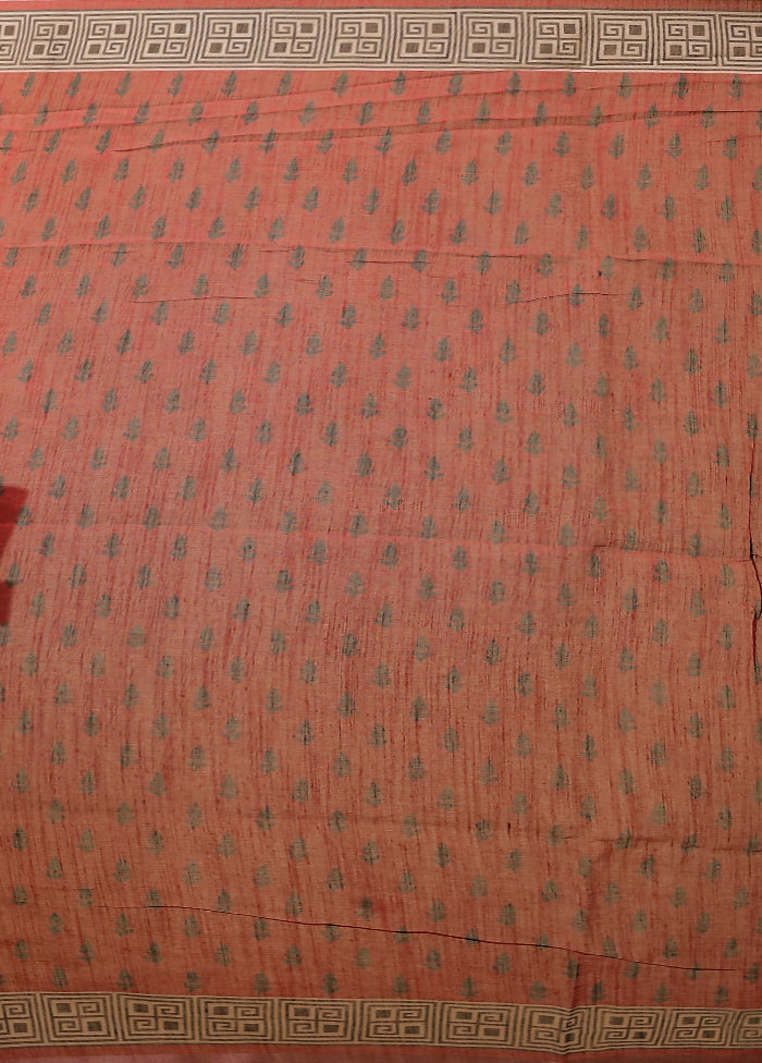 Blue Linen Silk Saree With Blouse Piece