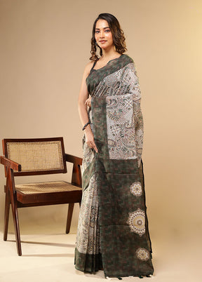 Purple Cotton Saree With Blouse Piece
