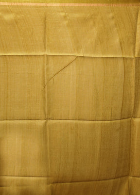 Yellow Handloom Tussar Pure Silk Saree With Blouse Piece
