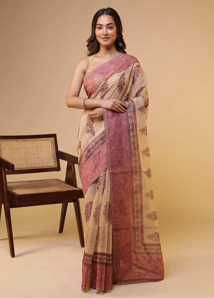 Purple Pure Cotton Saree With Blouse Piece