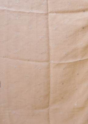 Cream Pure Cotton Saree With Blouse Piece