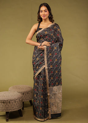 Multicolor Tussar Silk Saree With Blouse Piece
