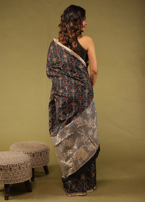 Blue Tussar Silk Saree With Blouse Piece