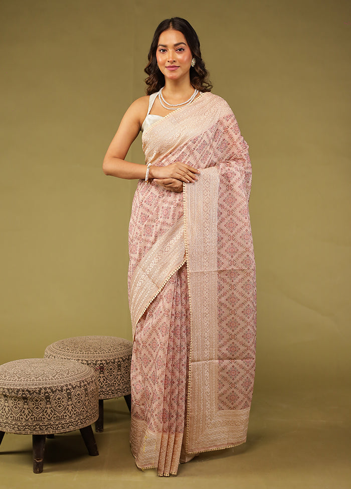 White Pure Cotton Saree With Blouse Piece