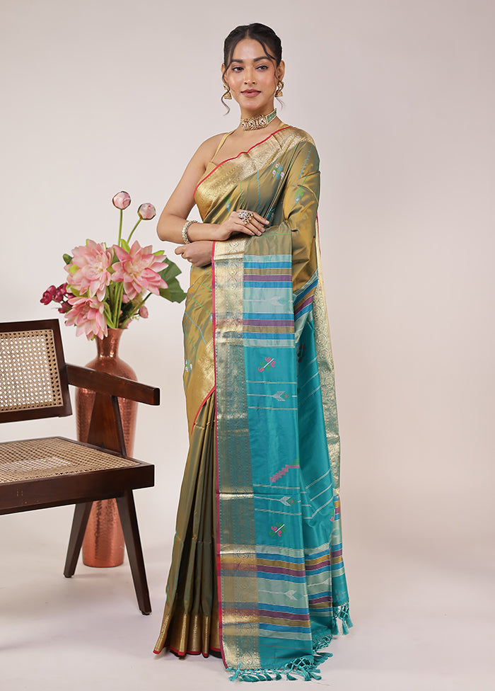Multicolor Kalakethra Silk Saree With Blouse Piece