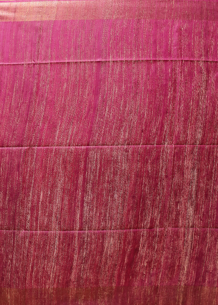 Cream Tussar Silk Saree With Blouse Piece