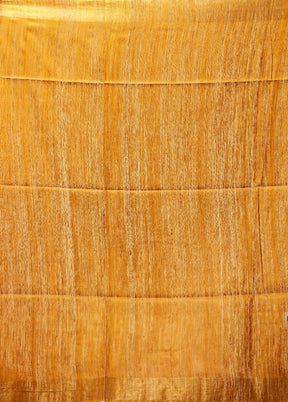Yellow Tussar Silk Saree With Blouse Piece