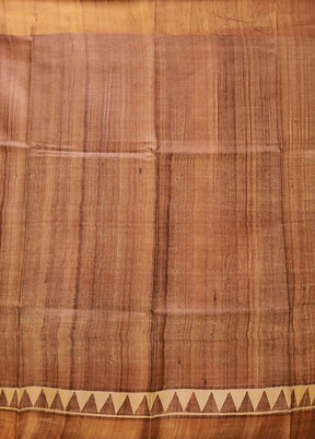 Brown Tussar Silk Saree With Blouse Piece