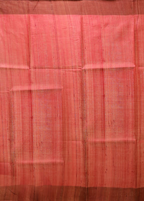 Cream Tussar Silk Saree With Blouse Piece